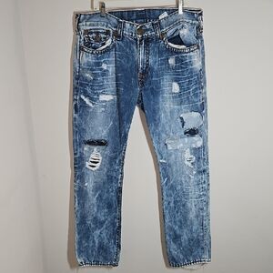 True Religion Men's Relaxed Distressed Denim Jeans
